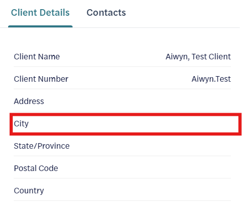 Firm Portal - Clients Tab - Client Address City Field highlight.png