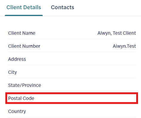 Firm Portal - Clients Tab - Client Address Postal Field highlight.png