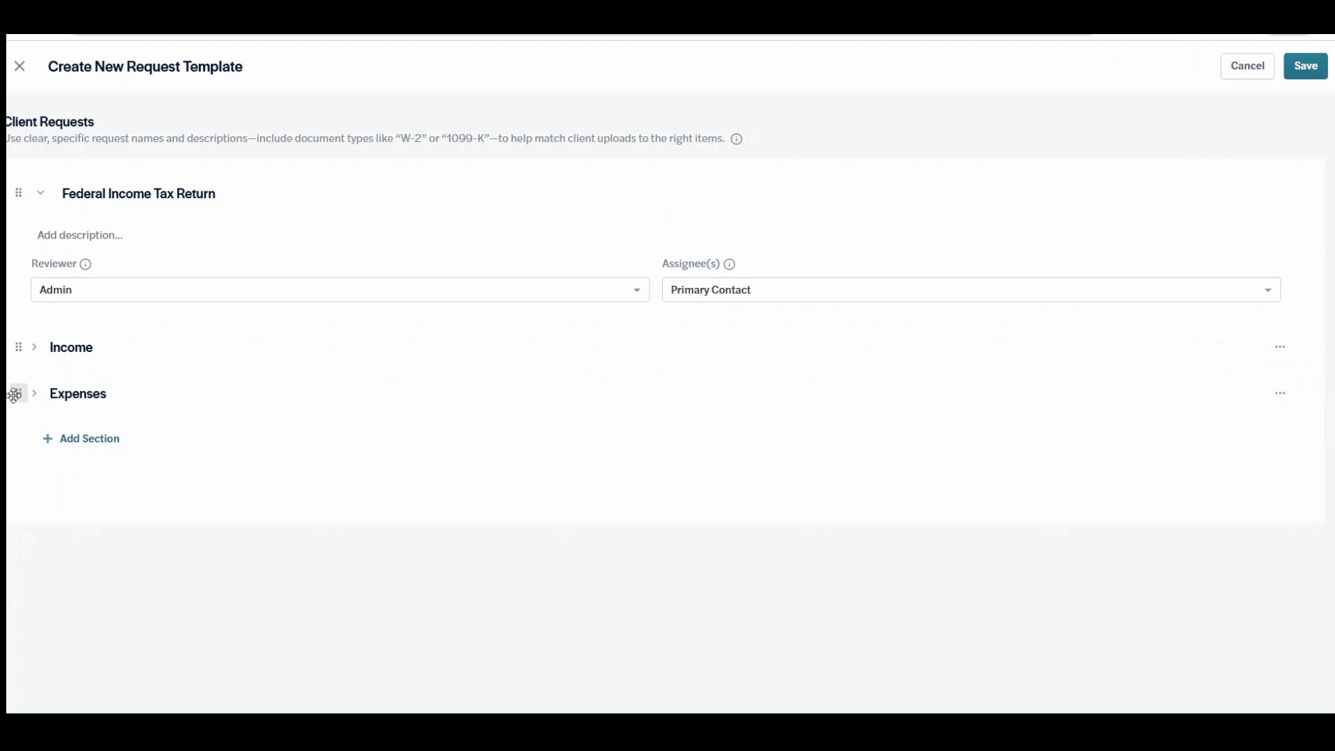 gif-Creating items and sections in Requests.gif