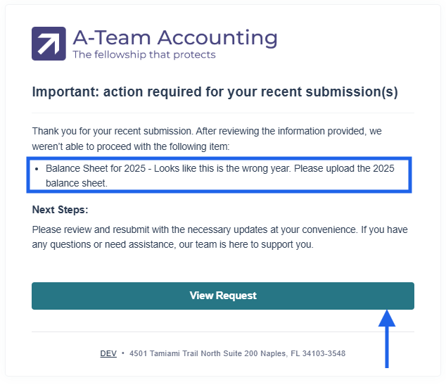 Client Request - Rejected Item Email to client.png