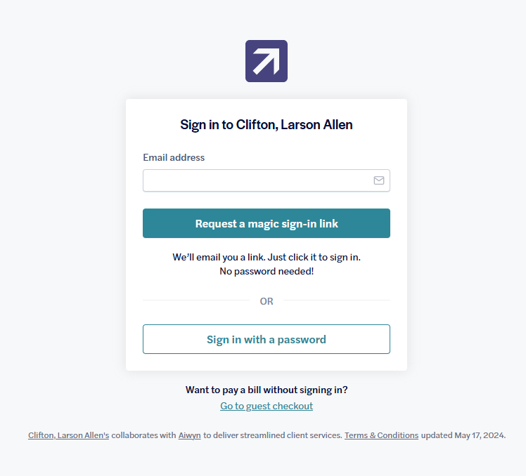 Magic Link sign in page no email entered.png